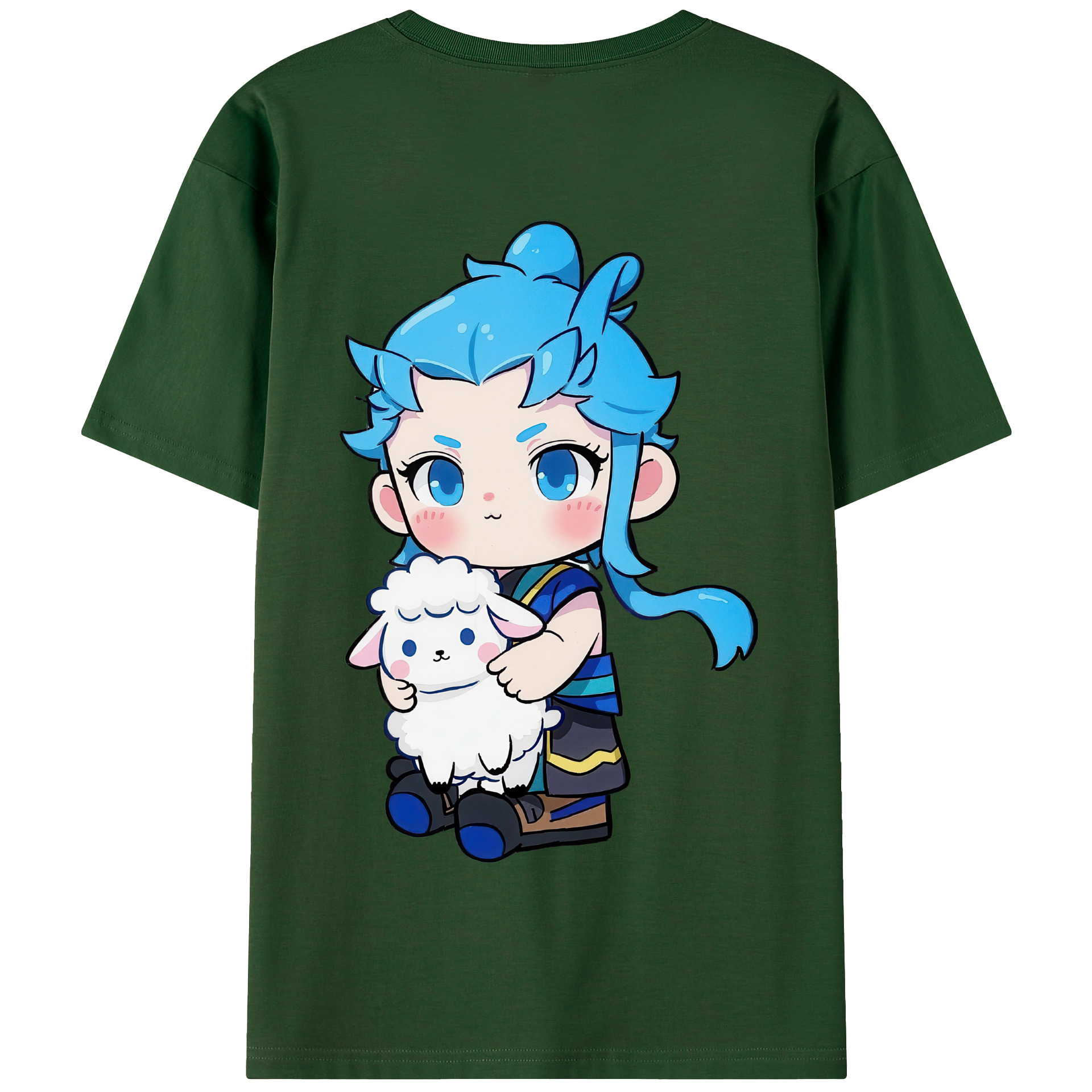 （画像用） Ne Zha 2 ナタ 魔童の大暴れ 綿100％半袖Tシャツ（背面プリント）